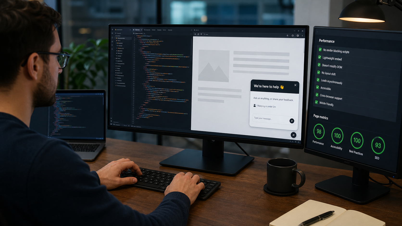 One script tag, zero regressions: how the embed widget stays out of your way